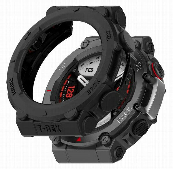 【YXHH】 Amazfit T-Rex 2 用 ケース 保護カバー TPU素材 全面保護 超薄型 装着簡単 耐衝撃 高透過率 指紋防止 傷防止 ブラック