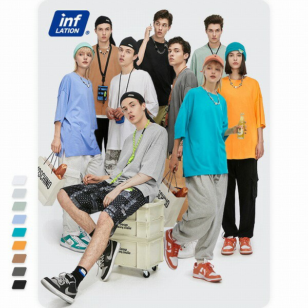 メンズファッション 無地 綿製半袖Tシャツ 男女兼用 ストリート系 トップス 2024新作 春夏★全9色