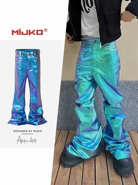 メンズ ファッション デニム パンツ 男女兼用 ストリート系 ズボン ベルボトム 2024新作★