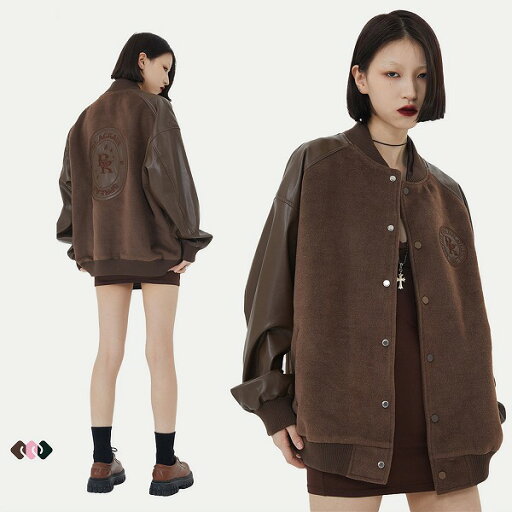 メンズファッション 刺繍入り スタジャン 男女兼用 ストリート系 ジャケット 秋冬 2023新作★全3色 メンズファッション 刺繍入り スタジャン 男女兼用 ストリート系 ジャケット 秋冬 2023新作★全3色