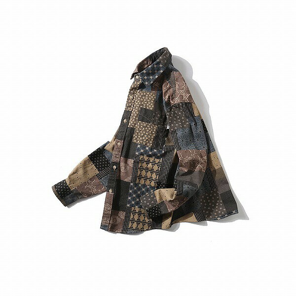 メンズファッション エスニック柄 長袖シャツ 男女兼用 ストリート系 サマーアウター 春秋 2023新作★