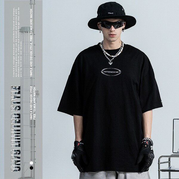 メンズファッション ヒップホップ風 半袖Tシャツ 男女兼用 ストリート系トップス 春夏 新作★全2色