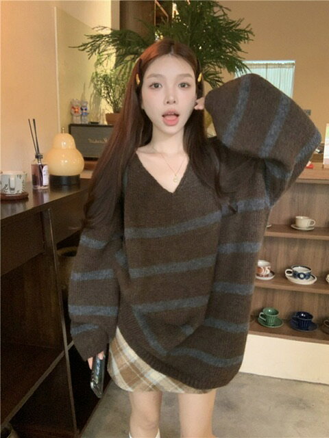 気質 韓国系 おしゃれ トップス 長袖ニット