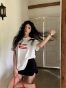 気質 レトロ おしゃれ カジュアル トップス Tシャツ/ショートスカート(4)