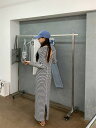 INS春 美人度アップ 気質 レトロ おしゃれ カジュアル バックOPEN ワンピース