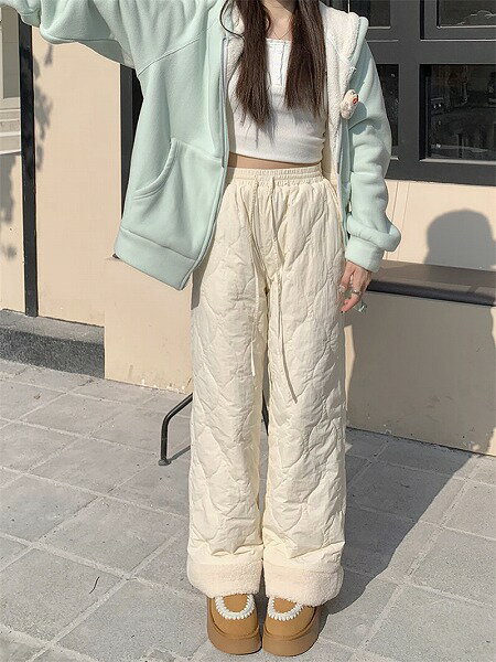 気質 レトロ ロングパンツ 裏起毛 カジュアルパンツ