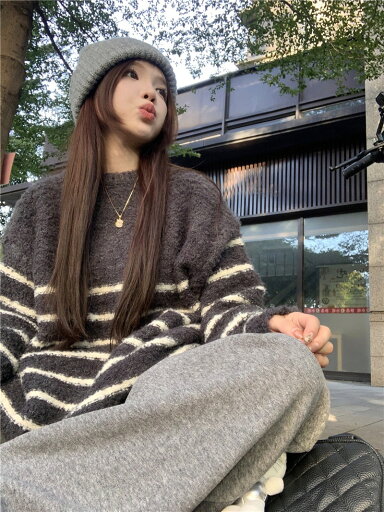 気質 レトロ ニットセーター ロングパンツ 裏起毛 カジュアルパンツ 気質 レトロ ニットセーター ロングパンツ 裏起毛 カジュアルパンツ