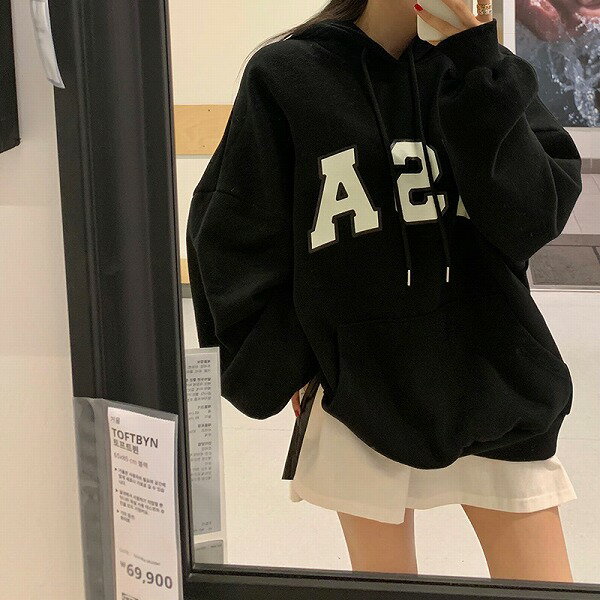 韓国系 カジュアル系 可愛い パーカー 帽子付き 防寒 厚手