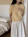 カジュアル 気質 chic 半袖 ニット セーター