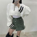 カジュアル 気質 chic 長袖 ミニ丈 ニット セーター