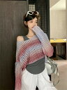 カジュアル 気質 chic 長袖 ニット セーター+タンクトップ セットアップ