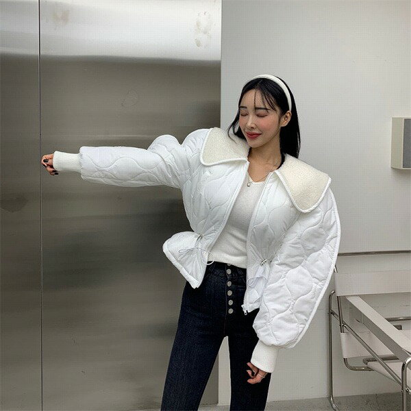 レトロ 気質 若く見え 新作 レーシング コットン ダウンジャケット/綿コート