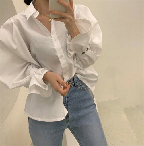 ファッション レトロ 気質 シンプル シングルブレスト シャツ/ブラウス ファッション レトロ 気質 シンプル シングルブレスト シャツ/ブラウス