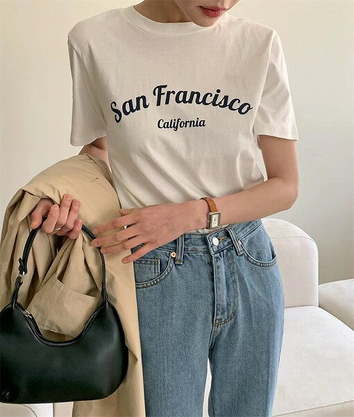 話題沸騰中 カジュアル アルファベット プルオーバー ラウンドネック Tシャツ