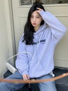 ジュアル レトロ 長袖 フート付き アルファベット パーカー