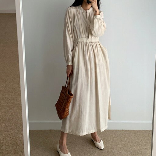 気質 初秋 優しい 無地 シンプル チュニック ロングワンピース レディース 全2色韓国系 気質 初秋 優しい 無地 シンプル チュニック ロングワンピース レディース 全2色韓国系