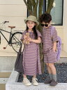 ★キッズアパレル★男の子/女の子★Tシャツ+パンツ/ワンピース★ボーダー柄★90-150cm