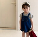 ★キッズアパレル★女の子★Tシャツ+デニムスカート★セットアップ★90-130cm