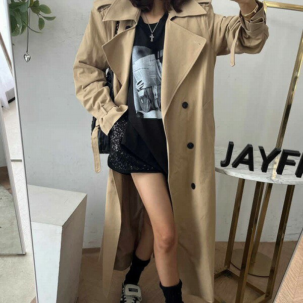 かわいい　おしゃれ 人気 シングルブレスト チェスターコート