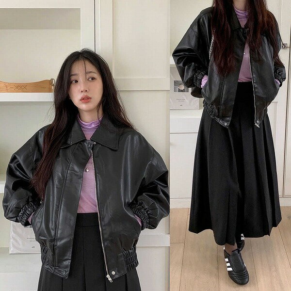 革ジャケット コート トップス 韓国風 おしゃれ 人気