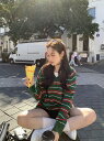 トップス chic 韓国ファッション 長袖 レトロ ニット セーター