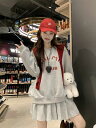 韓国風 パーカー+プリーツスカート プリーツスカート +肩掛け セット