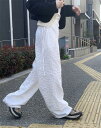 2024年美人度アップ 韓国系 カジュアル系 おしゃれ 花 ロングパンツ