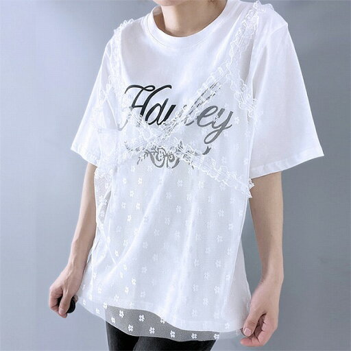 レトロ おしゃれ カジュアル 偽2枚 Tシャツ レトロ おしゃれ カジュアル 偽2枚 Tシャツ