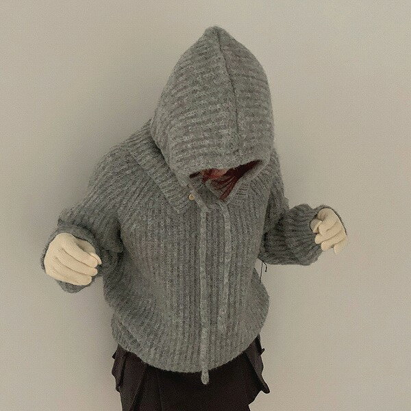 ★魅力的 可愛い 帽子付き ニット セーター