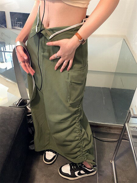 ★韓国風 合わせやすい レーシング ポケット スカート