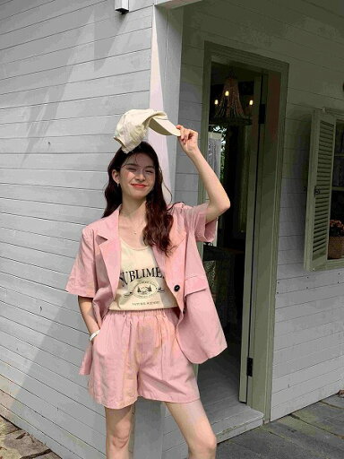 ★韓国系 エレガント系 シャツ コート+ショーパン セット