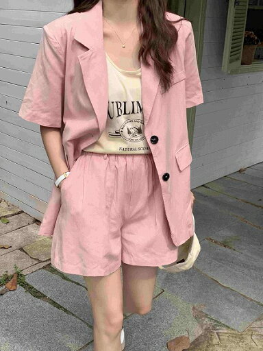 ★韓国系 エレガント系 シャツ コート+ショーパン セット