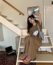 ★韓国風 可愛いプリント シンプル半袖シャツ スカート