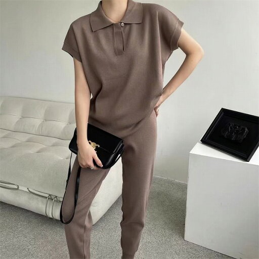★超人気 おしゃれ ニット トップス+ロングパンツ セットアップ ★超人気 おしゃれ ニット トップス+ロングパンツ セットアップ