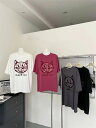 ★超人気 韓国系 デザイン性抜群 無地 ラウンドネック Tシャツ