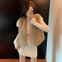 秋好感度UP レトロ ベスト レディース 韓国風 フェイクファー 毛糸ベスト
