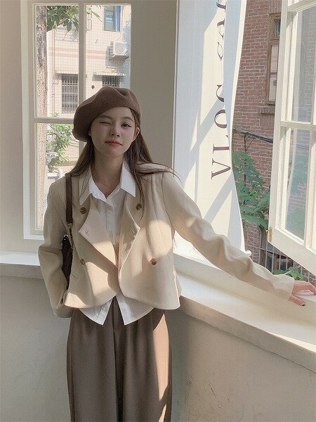 ★ファッション　韓国風 格好いい　シック　エレガント ブレザー　コート