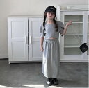夏 子供服 女の子 半袖 Tシャツ スカート スーツ 気質 2 点セット