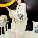 トレーナー 長袖 春服 秋服 レディース ガールズ トップス 無地 シンプル 韓国風 フード付き