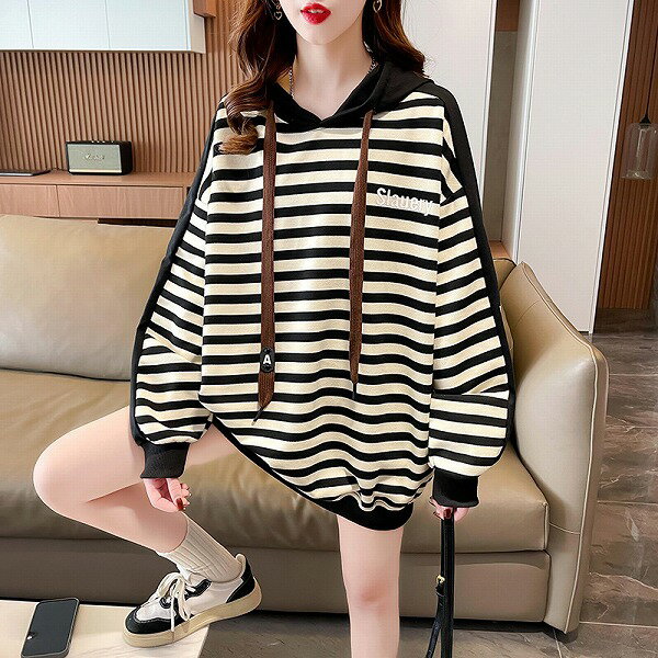トレーナー 長袖 春服 秋服 レディース ガールズ トップス 無地 シンプル 韓国風　フード付き