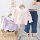 新作 春服 子供服 女の子 ブラウス ベスト デニムジーンズ セットアップ 3点セット 韓国風 80-120cm