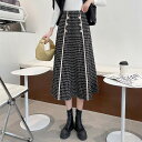 スカート ニット レディース ボトムス Aラインスカート 韓国風 ミドル丈 フリーサイズ