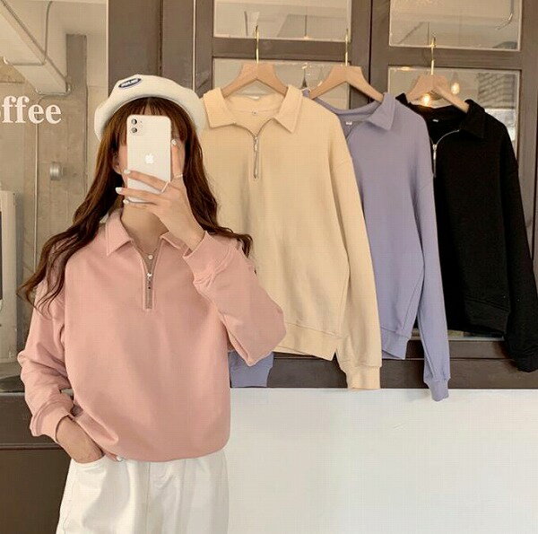 パーカー　トップス　長袖　プルオーバー　シンプル　春秋新作　カレッジスタイル(4)