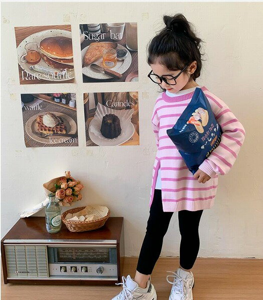 秋新しい 子供服★女の子ニットトップ★ファッションプルオーバー セーター★韓国風子供 服★90-140