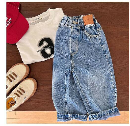 秋新しい 子供服★ 女の子パンツ★ファッションデニムズボン ★韓国風子供ジーンズ★90-140