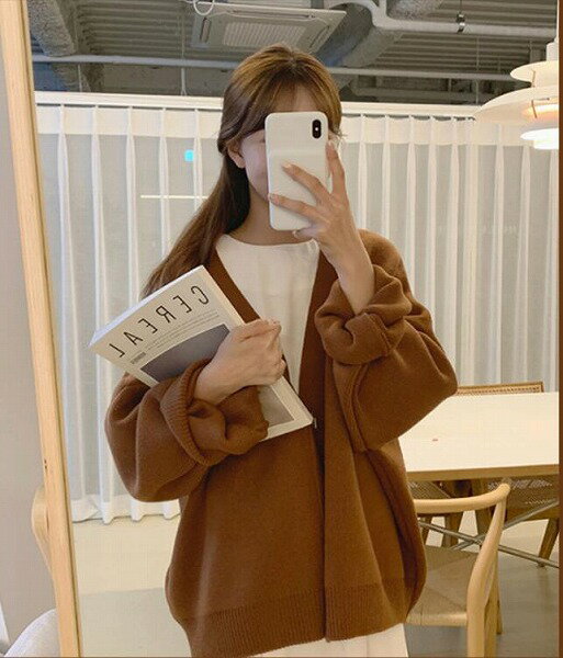 セーター、コート、トップス、カーディガン、長袖、韓国風、春秋新作、ファッション