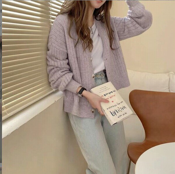 秋新しい 韓国風 レディース ニットカーディガン ファッションセーターコート★F