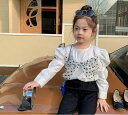 子供服春秋服★女の子長袖シャツ ★ファッションシャツ ★韓国風子供春秋服★90-140