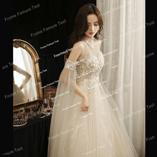 ブライズメイド/花嫁/二次会/プリンセスドレス/パーティードレス/ウエディングドレス/結婚式レースドレス