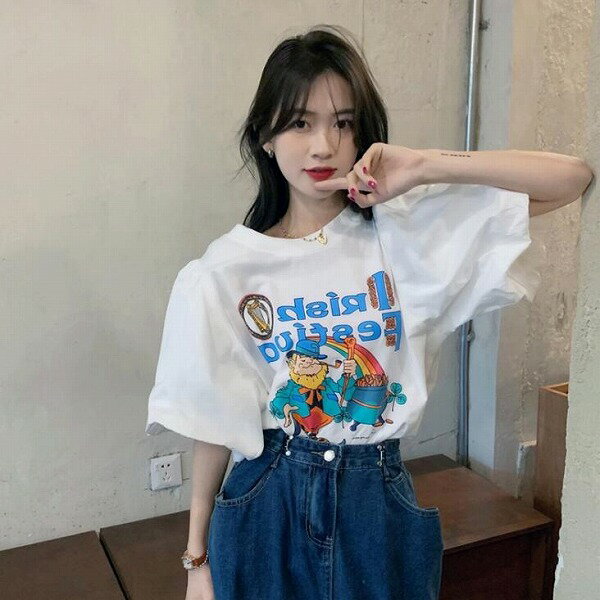 韓国風 女夏新しい 半袖Tシャツ, 気質ファッションTシャツ★ Tシャツ★M-2X